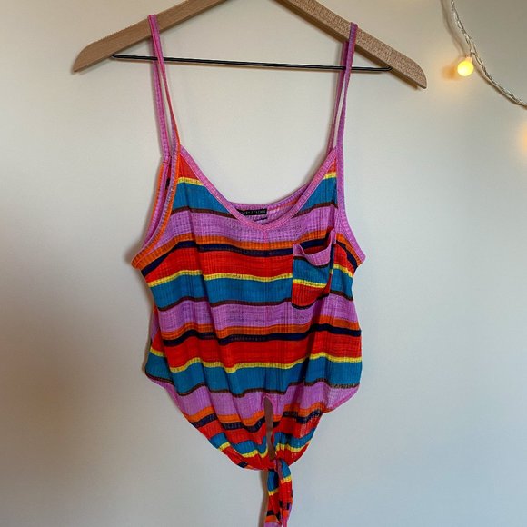 Urban Outfitters Tops - Urban Outfitters Rainbow Striped Crop Top